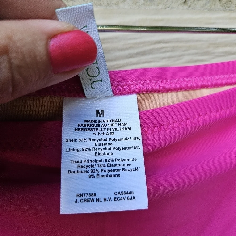 NWT J. Crew hot pink Hallie high waisted bikini bottom medium